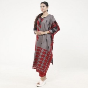 Unstitched Multicolor Pure Cotton Salwar Kameez for women-1