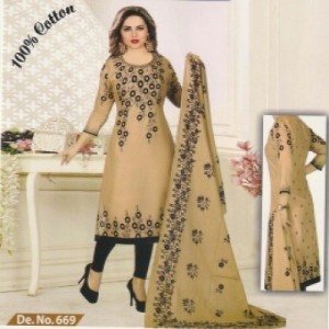 Unstitched Multicolor Pure Cotton Salwar Kameez for women-9
