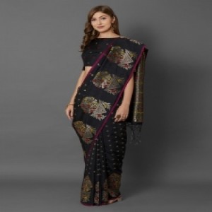 Latest Designed Luxury Exclusive Printed Silk Saree With Blouse Piece For Women-48