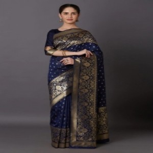 Latest Designed Luxury Exclusive Printed Silk Saree With Blouse Piece For Women-28