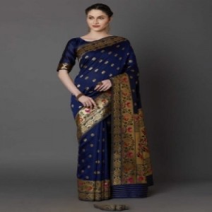 Latest Designed Luxury Exclusive Printed Silk Saree With Blouse Piece For Women-53