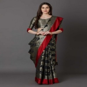 Latest Designed Luxury Exclusive Printed Silk Saree With Blouse Piece For Women-57