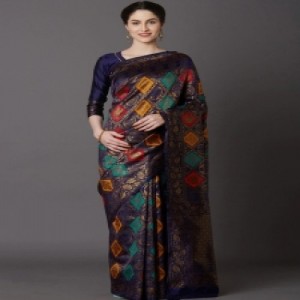 Latest Designed Luxury Exclusive Printed Silk Saree With Blouse Piece For Women-65