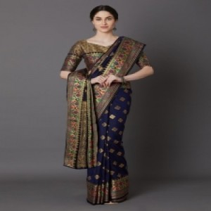 Latest Designed Luxury Exclusive Printed Silk Saree With Blouse Piece For Women-76