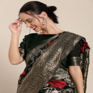 Latest Designed Luxury Exclusive Printed Silk Saree With Blouse Piece For Women-74