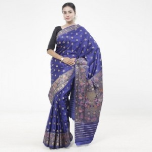 Latest Designed Luxury Exclusive Printed Silk Saree With Blouse Piece For Women-22