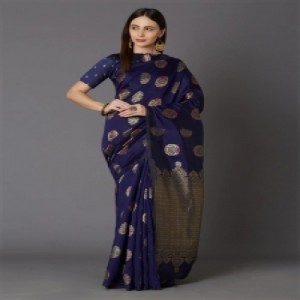Latest Designed Luxury Exclusive Printed Silk Saree With Blouse Piece For Women-15