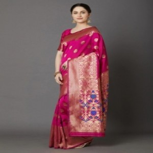 Latest Designed Luxury Exclusive Printed Silk Saree With Blouse Piece For Women-19