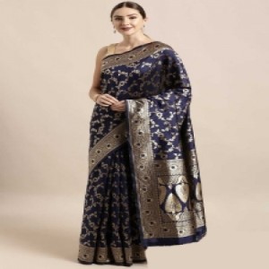 Latest Designed Luxury Exclusive Printed Silk Saree With Blouse Piece For Women-40