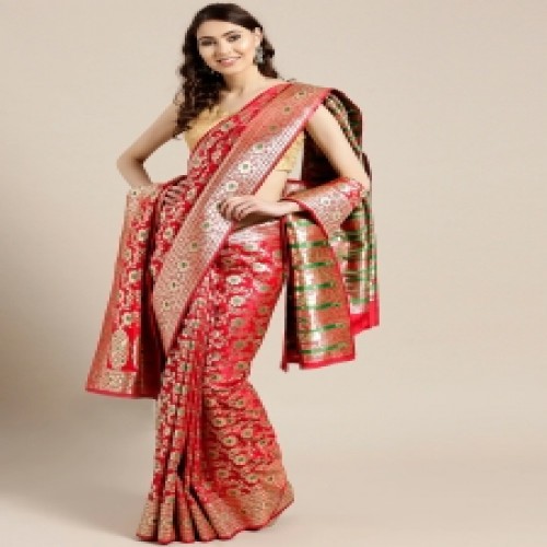 Latest Designed Luxury Exclusive Printed Silk Saree With Blouse Piece For Women-71