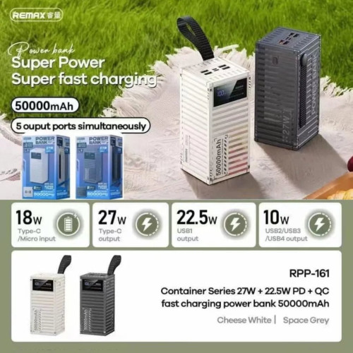 REMAX RPP-161 Container Series 50000mAh PD+QC Power Bank(PD 27W+ QC22.5W) by Dreamy DeaLs | Products | B Bazar | A Big Online Market Place and Reseller Platform in Bangladesh