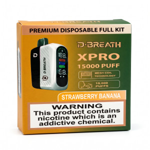D-BREATH XPRO 15000 Puffs Disposable Vape Kit Set - Strawberry Banana Flavor