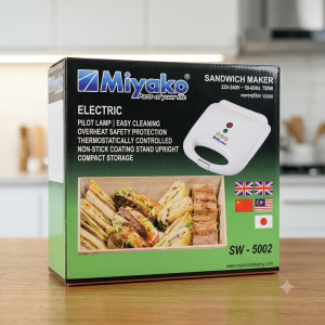 Miyako Sandwich Maker SW-5002 | 750W Non-Stick Toaster | Compact & Easy to Clean
