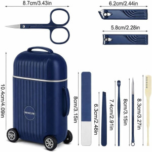 Mini Suitcase Design Manicure Kit -8-Piece Professional Nail Grooming Set
