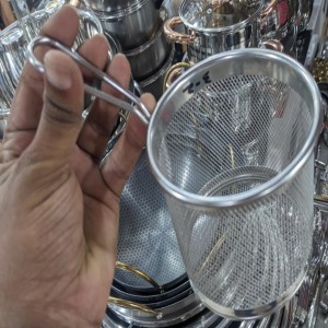 Round Shaped Stainless Steel Greeling & Cooking Strainer For Kitchen