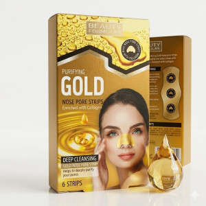 BEAUTY FORMULAS GOLD NOSE PORE STRIPS 6 PCS
