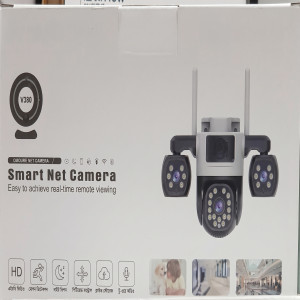 V380 Smart Net Camera 3-Lens Outdoor WiFi PTZ IP Camera with Multi-Screen View, Color Night Vision & Two-Way Audio