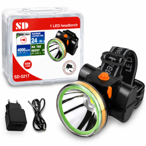 SD-5217 4000mAh Rechargeable LED Headtorch – Water Resistant Flashlight