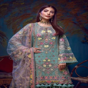 Net heavy embroidery Pakistani dress