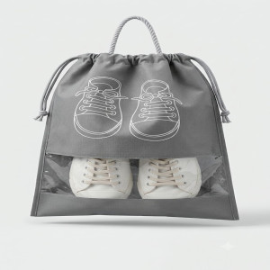 Portable Shoe Storage Organizer Bag with Transparent Window