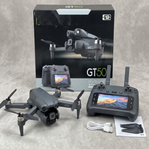 GT50 Foldable Drone with Built-in Screen Remote Controller - HD Dual Camera