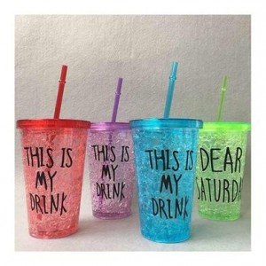 0.5L Plastic Cool Glass Shaped Sipper Bottle