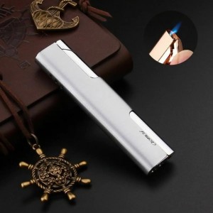 Metal Fashion Cool Butane Gas-filled Windproof Cigarette Lighter for Cigar Simple Portable Lighter