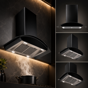 Fiesta FHD-90GL 36 inch Curved Glass Chimney Hood