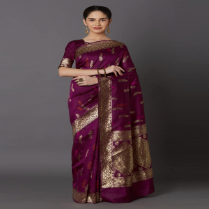 Latest Designed Luxury Exclusive Printed Silk Saree With Blouse Piece For Women-86