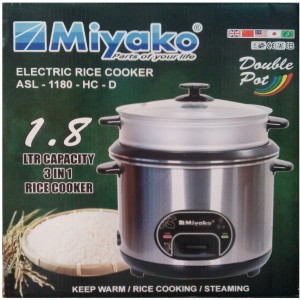 Miyako 1.8 LTR Double Pot Rice Cooker ASL-1180-HC-D