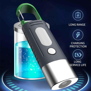 Outdoor Portable Flashlight Super Bright Tactical Mini Multi-function Keychain Light Waterproof Work Flashlight Side Light