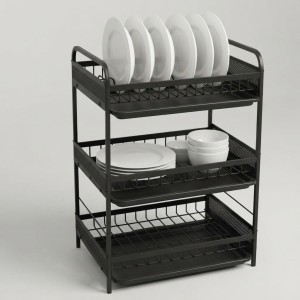 3 Layer Iron Drain Dish Rack – Smart Kitchen Organization Solution