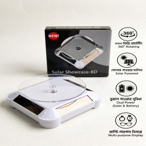 Solar Powered 360 Degree Rotating Display Stand – Showcase Turntable for Jewelry, Watch & Phone