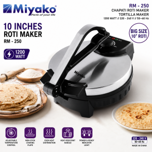 Miyako RM-250 Electric Roti Maker 10 Inch Non-Stick Chapati Maker