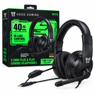 HOGO.GAMING W103 40mm Gaming Headphone with Microphone – 3.5mm Plug & Play