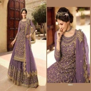 Semi Stitched Georgette Embroidery Long Floor Touch Anarkali Party Dress03