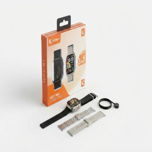 Keqiwear KW75 Max 3-in-1 Smartwatch with 3 Straps