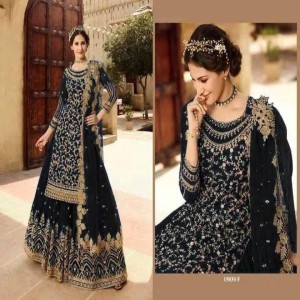 Semi Stitched Georgette Embroidery Long Floor Touch Anarkali Party Dress02