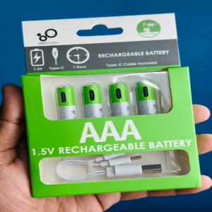Product details of  Rechargeable Batteries AAA 1.5V With Type-C Cable smartoools 4pcs