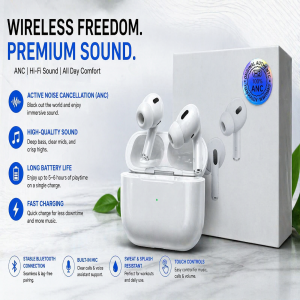 AirPods Pro 2nd Generation ANC Active Noise Cancellation High Quality Wireless Earbuds (White)