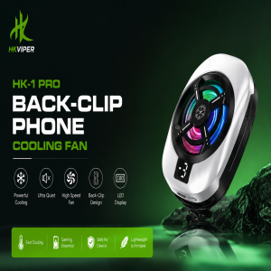 HK-1 PRO Back-Clip Phone Cooling Fan – Ultra-Quiet Gaming Cooler