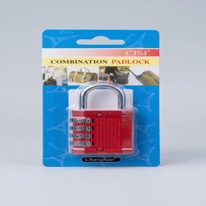 Red Zinc Alloy 4-Digit Password Combination Padlock – Keyless Security Lock for Suitcase & Bag