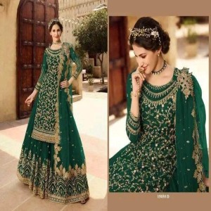 Semi Stitched Georgette Embroidery Long Floor Touch Anarkali Party Dress04