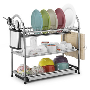 Niyama 3-layer, 16-plate stainless steel dish rack