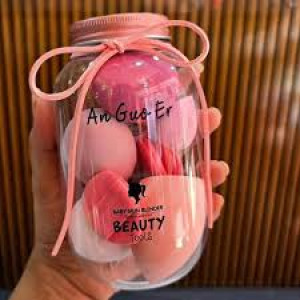 Guo Er" Baby Skin Blender makeup sponges in a jar pink color