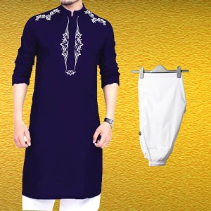 Semi Long Lilen Print Punjabi Pajama-08