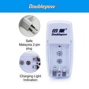 Doublepow DP-D01 Multi-functional 2 Slots AA/AAA 9V Rechargeable Battery Charger