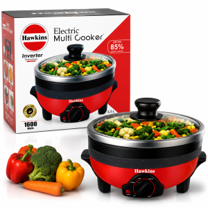 Hawkins 5.5L Electric Multi Cooker 1600W Non-Stick Multi Purpose Cooking Pot