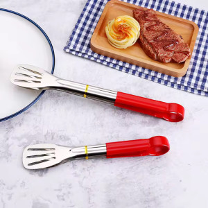 Stainless Steel Chimta or Food Clip with Red Handle