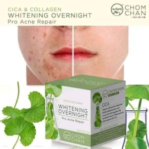 Chomchan Cica & Collagen Whitening Overnight Pro Acne Repair Cream -12g
